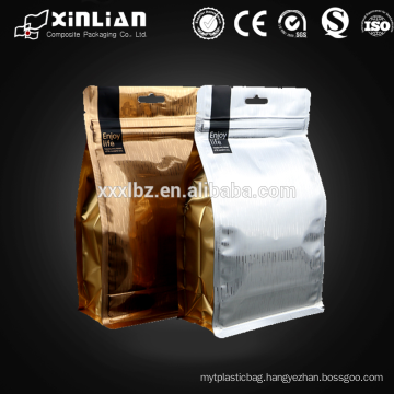 Popular Flat pouch with side sealed 12 oz coffee bags with valve